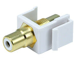 Monoprice® Modular RCA Keystone Jack With White Center, White