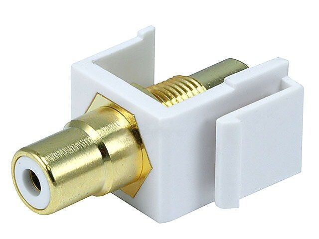 Monoprice® Modular RCA Keystone Jack With White Center, White