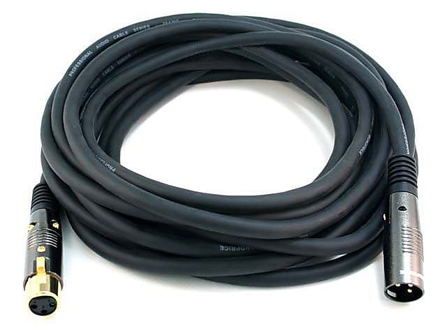 Monoprice® Premier Series 25' 16AWG XLR Male to Female Audio Cable, Black