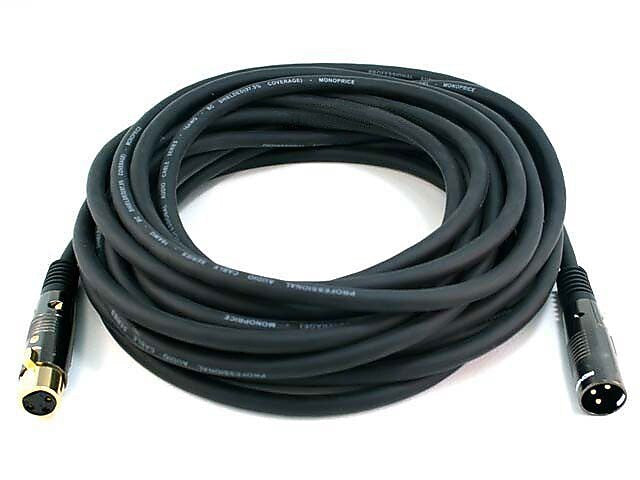 Monoprice® Premier Series 35' 16AWG XLR Male to Female Audio Cable, Black