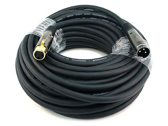 Monoprice® Premier Series 50' 16AWG XLR Male to Female Audio Cable, Black