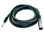 Monoprice® Premier Series 10' 16AWG XLR Male to 1/4" TRS Male Audio Cable, Black