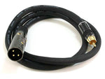 Monoprice® Premier Series 3' 16AWG XLR Male to RCA Male Audio Cable, Black