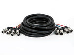 Monoprice® 20' 4 Channel XLR Male to Female Snake Cable, Black, Assorted