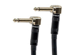 Monoprice® Premier Series 0.6' 16 AWG 1/4" TS Right Angle Male/Male Guitar Patch Cable, Black