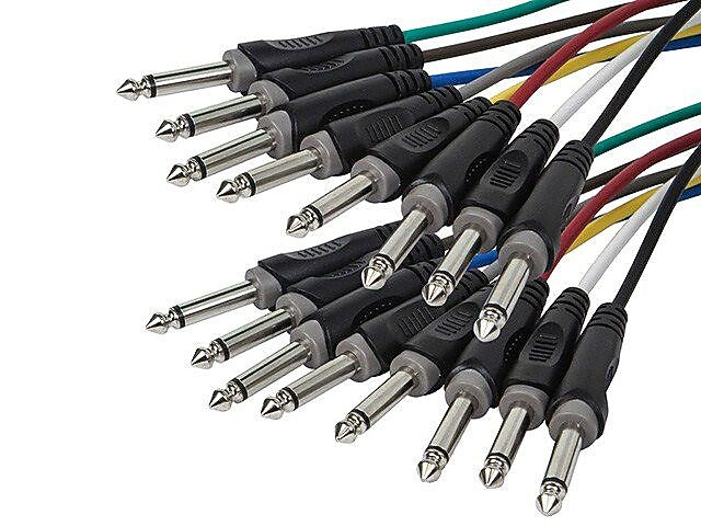 Monoprice® 20' 26AWG 8 Channel 1/4" TS Male to Male Snake Cable, Assorted