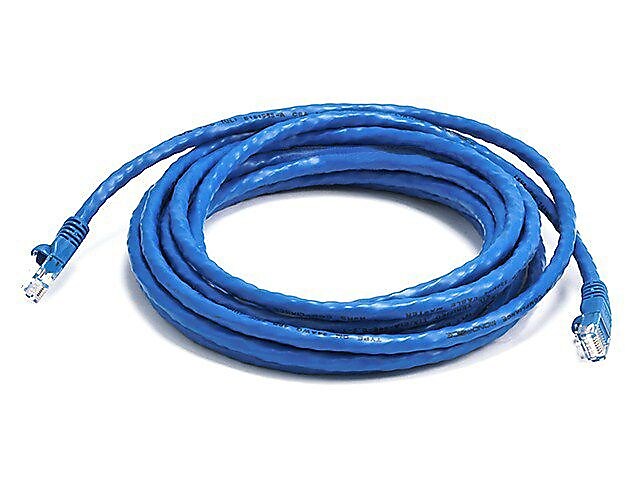 Monoprice® 14' 24AWG Cat5e UTP Ethernet Network Cable, Male to Male, Blue (100137)