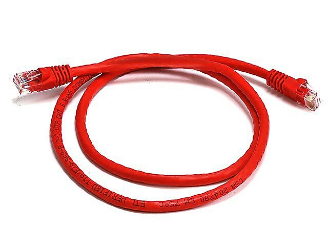 Monoprice 3' RJ45 to RJ45 Networking Cable, Male to Male, Red (102297)