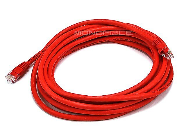 Monoprice 14' 24 AWG CAT-6 UTP Ethernet Network Cable, Red