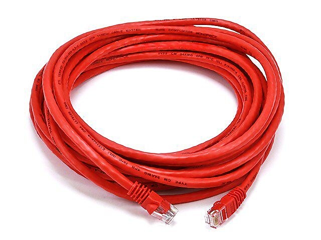 Monoprice® 25' 24AWG Cat6 UTP Ethernet Network Cable, Red