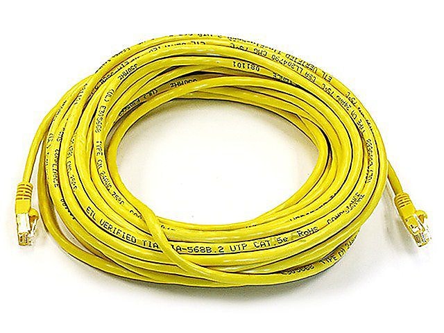 Monoprice® 50' 24AWG Cat6 UTP Ethernet Network Cable, Yellow