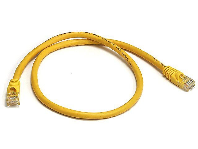 Monoprice® 2' 24AWG Cat6 UTP Ethernet Network Cable, Yellow