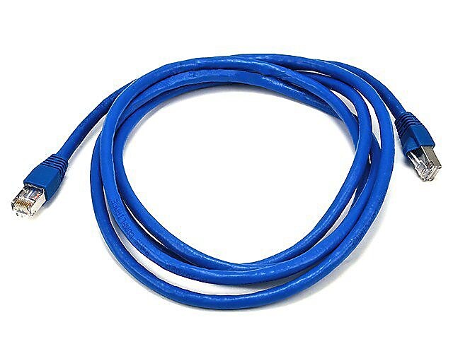 Monoprice® 7' 24AWG Cat6a STP Ethernet Network Cable, Blue