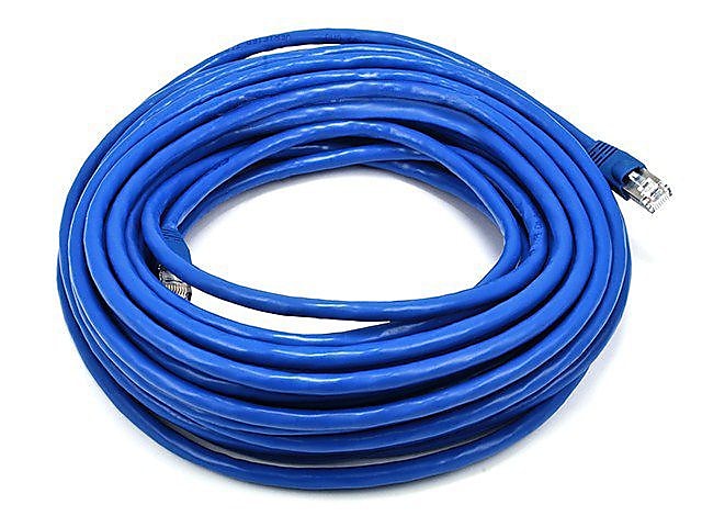 Monoprice® 50' 24AWG Cat6a STP Ethernet Network Cable, Blue