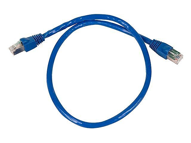 Monoprice® 2' 24AWG Cat6a STP Ethernet Network Cable, Blue