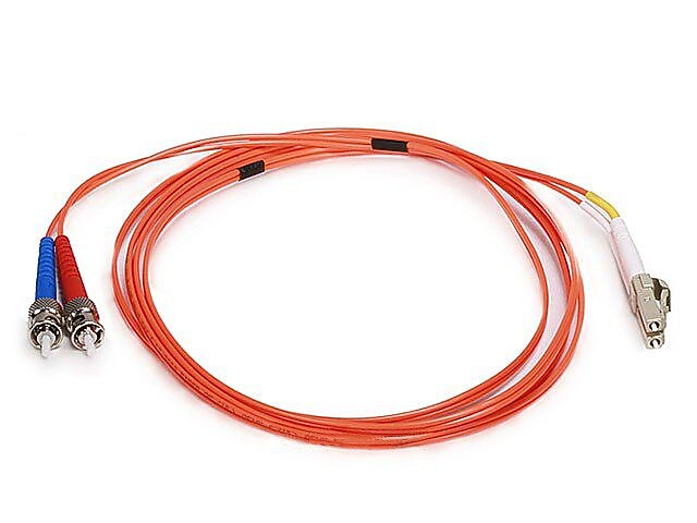 Monoprice® 2 m OM1 LC to SC Fiber Optic Cable, Orange