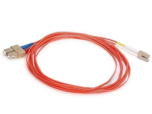Monoprice® 30 m OM1 LC to SC Fiber Optic Cable, Orange