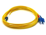 Monoprice® 5 m LC to LC Single Mode Duplex Fiber Optic Cable, Yellow