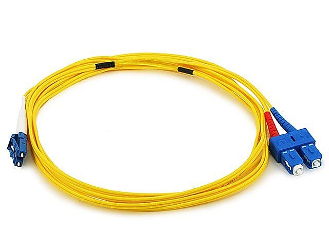 Monoprice® 3 Meters LC to LC Single Mode Duplex Fiber Optic Cable, Yellow