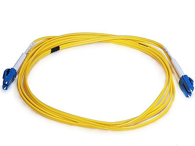 Monoprice® 2 m LC to LC Single Mode Duplex Fiber Optic Cable, Yellow