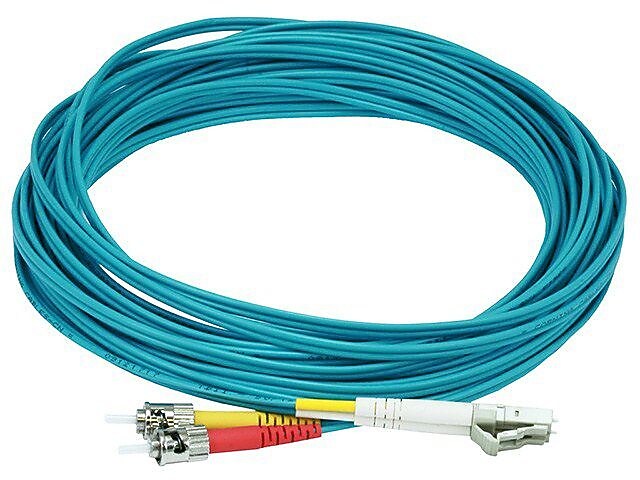 Monoprice® 10 m OM3 LC to SC Fiber Optic Cable, Aqua