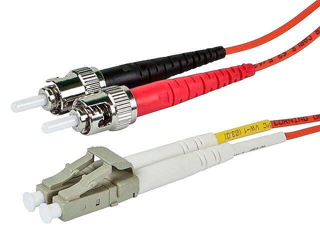 Monoprice® 20 m OM3 LC to ST Fiber Optic Cable, Aqua