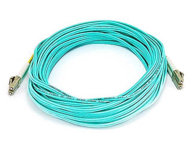 Monoprice® 15 m OM2 LC to LC Fiber Optic Cable, Aqua