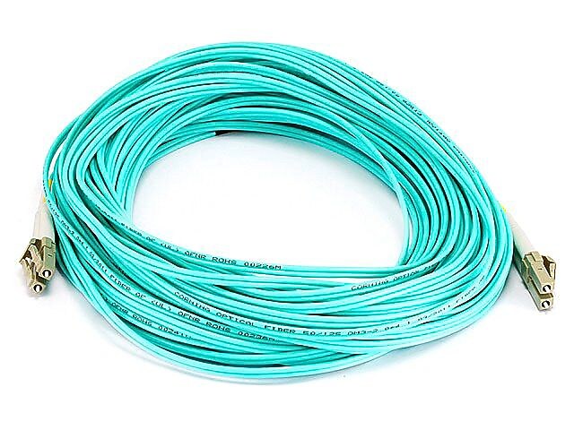 Monoprice® 20 m OM2 LC to LC Fiber Optic Cable, Aqua