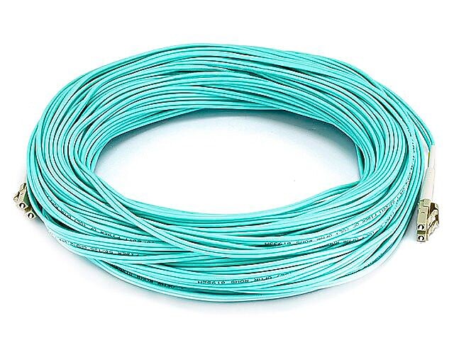 Monoprice® 40 m OM2 LC to LC Fiber Optic Cable, Aqua