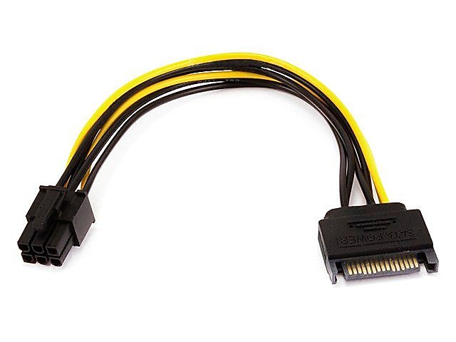 Monoprice® 0.6' 15 Pin/6 Pin PCI Express Card Power Cable