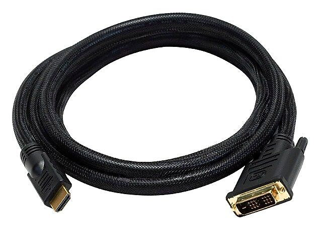 Monoprice® 6' CL2 High Speed HDMI to DVI 24AWG Adapter Cable With Net Jacket, Black