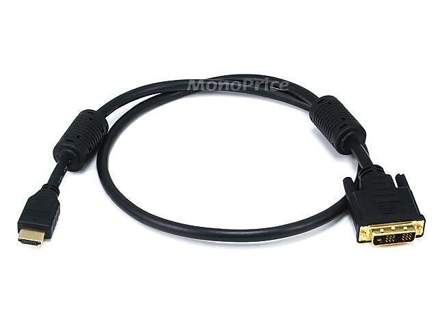 Monoprice 102661 3' HDMI to DVI-D Adapter Cable, Black (102661)
