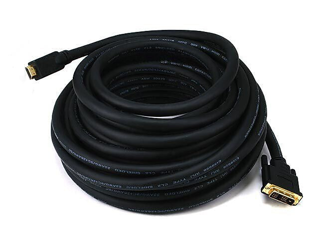 Monoprice® 50' CL2 HDMI to DVI 22AWG Adapter Cable, Black