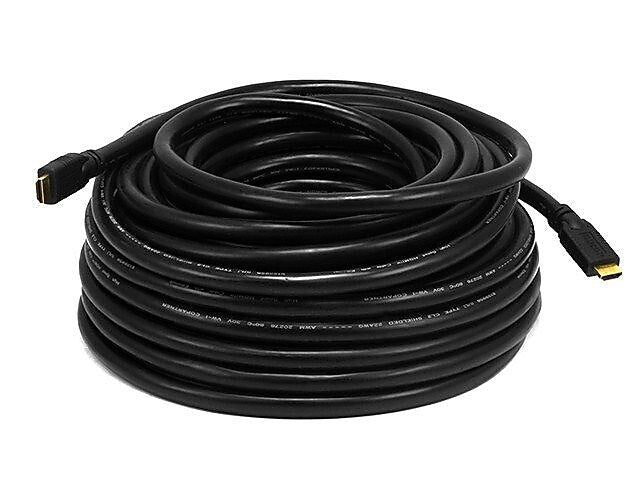 Monoprice® 75' CL2 Gold Plated Super VGA Male to Male Cable With Stereo Audio, Black