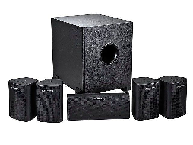 Monoprice® 125W 5.1 Channel Home Theater Speaker System, Black