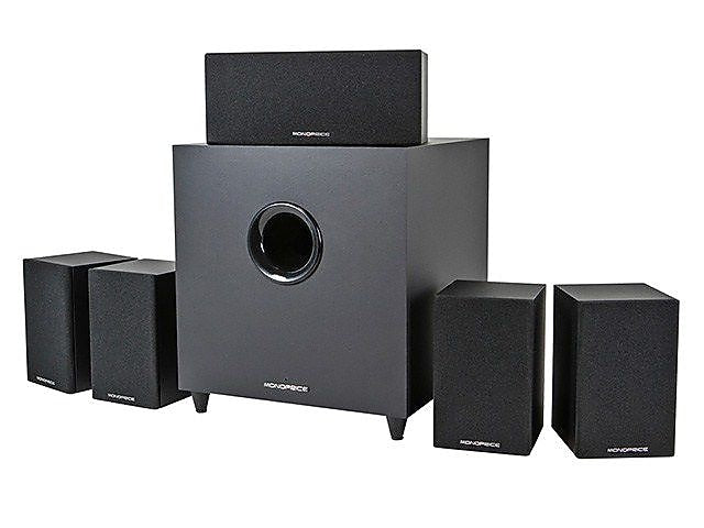 Monoprice® 125W 5.1 Channel Home Theater Speaker System, Black