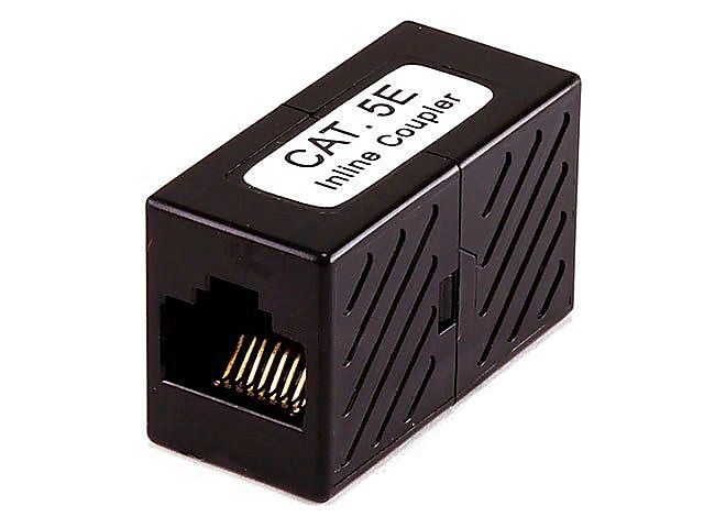 Monoprice® Cat5e Inline Coupler, Black