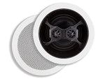 Monoprice® 100W 6.5" 3 Way Glass Composite Stereo In-Ceiling Speaker, White