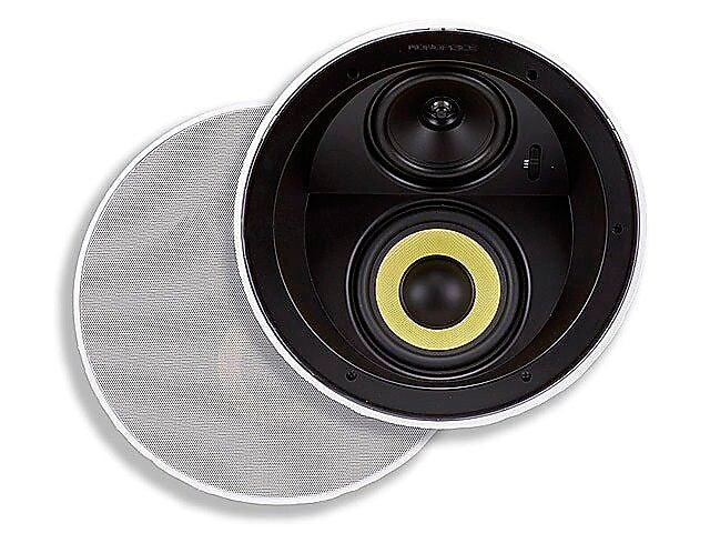 Monoprice® 160W 6.5" Dual Woofer Micro Flange In-Ceiling Speaker, White