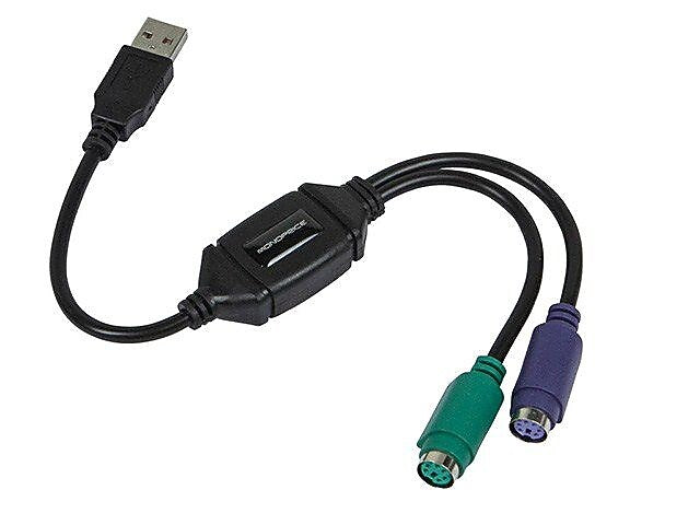 Monoprice® 110934 PS/2 Keyboard/Mouse To USB Converter Adapter