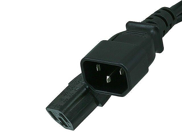 Monoprice® 10' 14AWG Right Angle Power Cord With PC Power Connector Socket, Black