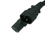 Monoprice® 15' 14AWG Right Angle Power Cord With PC Power Connector Socket, Black