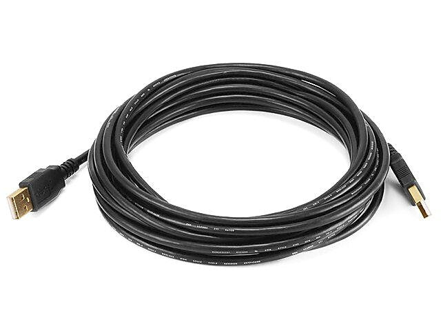 Monoprice 15' USB 2.0 Male to Male Data Transfer Cable, Black