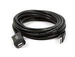 Monoprice 16' USB 2.0 Male to Female Active Extension/Repeater Cable, Black