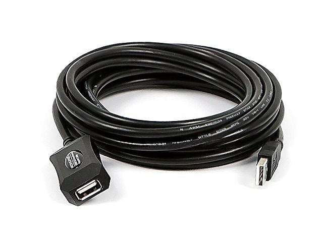 Monoprice 16' USB 2.0 Male to Female Active Extension/Repeater Cable, Black