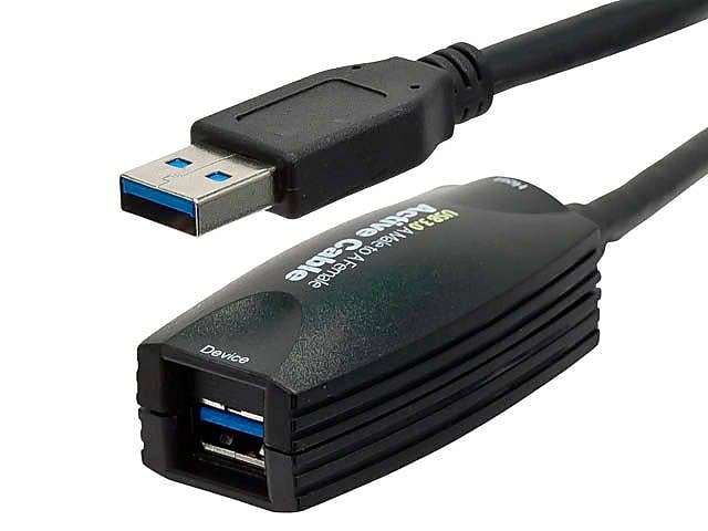 Monoprice® 15' USB 3.0 A Male to A Female Active Extension Cable, Black