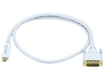 Monoprice® 3' Mini DisplayPort Male to DVI Male 32AWG Cable, White