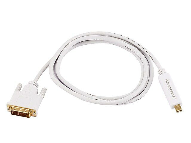 Monoprice® 6' Mini DisplayPort Male to DVI Male 32AWG Cable, White