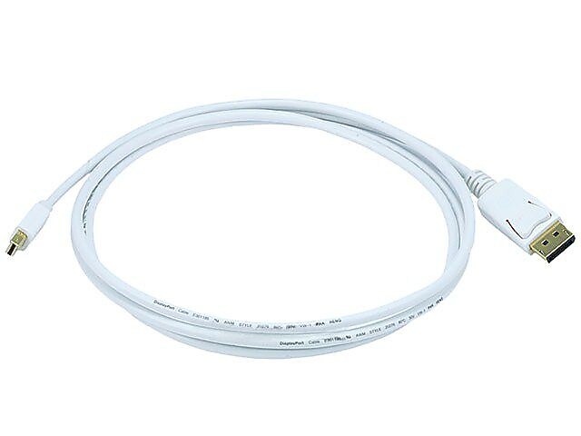 Monoprice® 6' Mini DisplayPort Female to DisplayPort Male 32AWG Cable, White