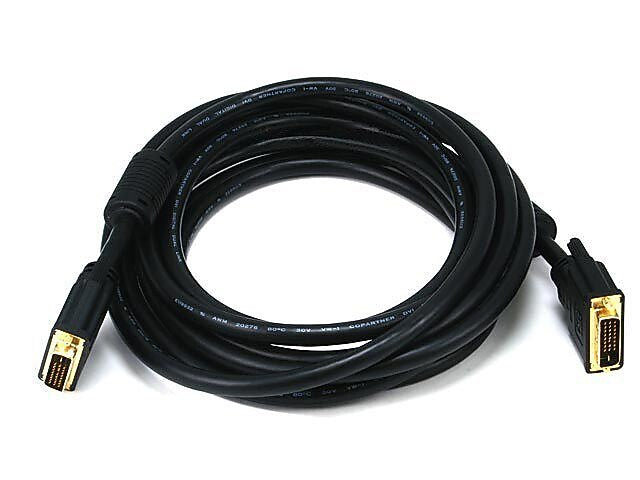 Monoprice® 15' CL2 28AWG Dual Link DVI-D Cable, Black